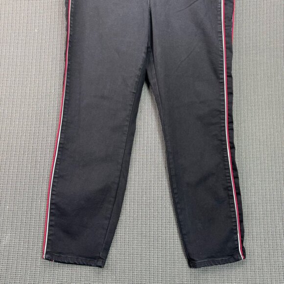 Cello womens Black Skinny Jeans With Red & White Side Stripes - Size 20 - Picture 3 of 10